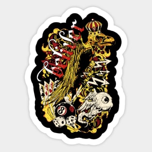 bird skull with crown Sticker